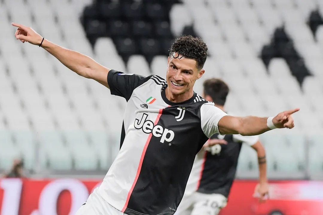 Italy, Turin: Juventus&#39; Cristiano Ronaldo celebrates scoring a goal during the Italian Serie A soccer match between Juventus Turin and Lazio Rome at the Allianz Stadium. Photo: Marco Alpozzi/dpa.