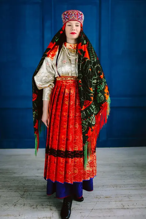 Woman-in-Traditional-Dress-by-Komi-Republic