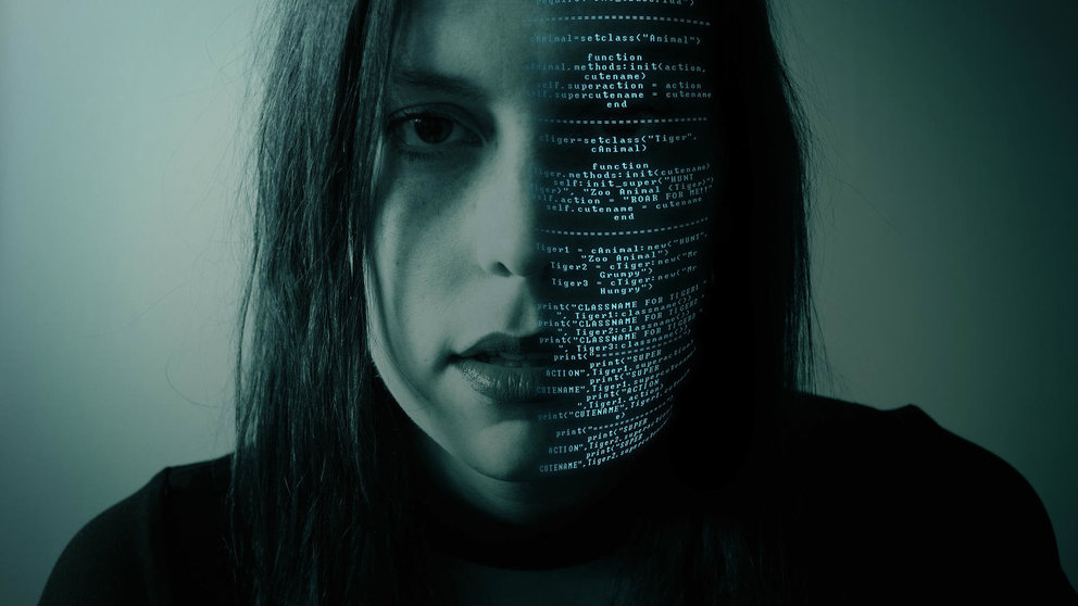 Hacker girl hacking woman