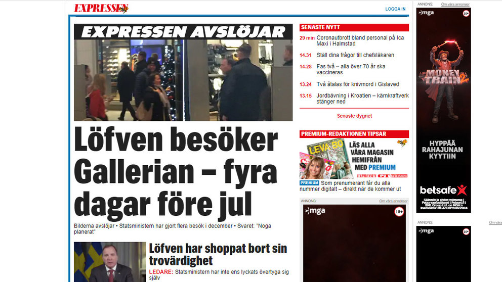 expressen-frontpage-screenshot