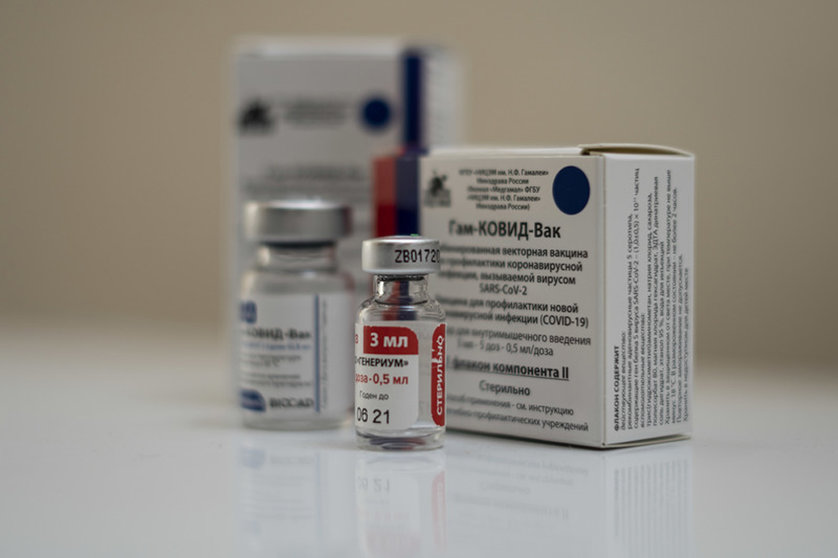 Vials and boxes of the first and second dose of the Russian Sputnik V coronavirus (COVID-19) vaccine can be seen after beeing applied to healthcare workers in the first line against COVID-19. Photo: Patricio Murphy/ZUMA Wire/dpa