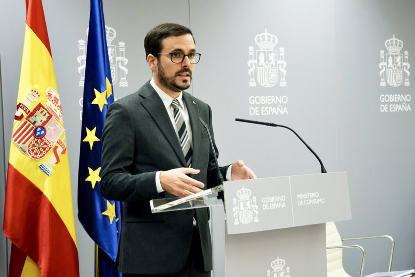 The Ministry of Consumer Affairs, Alberto Garzon. Photo: Ministerio de Consumo.