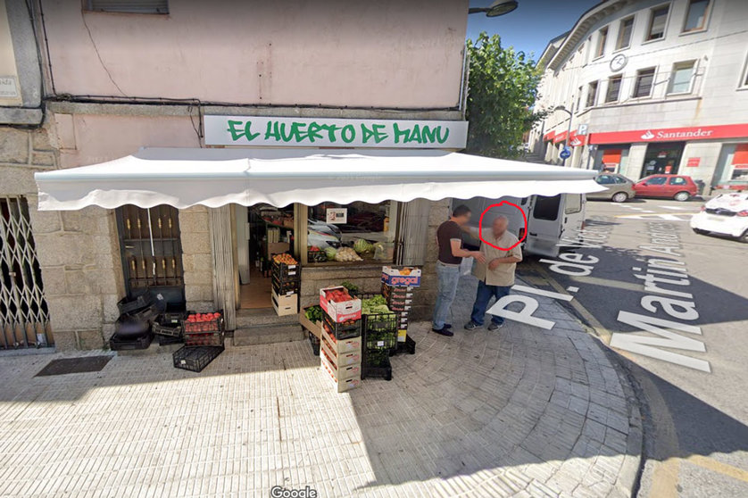 The mafia member Gioacchino Gammino pictured in this Google Maps image in front of his food shop. Image: Google Maps.