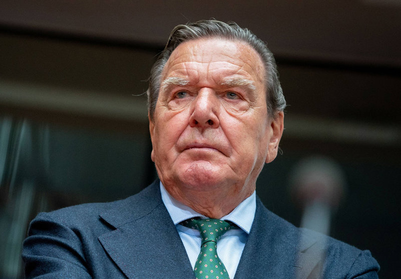 FILED - 01 July 2020, Berlin: Gerhard Schroeder, former German Chancellor and head of the Nord Stream 2 Board of Directors, waits for the start of the hearing in the Bundestag's Economics Committee on the Nord Stream 2 pipeline project in the meeting room. Schroeder whose close ties to Russian President Vladimir Putin have proven hugely controversial since the start of the war in Ukraine, has told the New York Times that Putin won't cut Russian gas supplies to Germany. Photo: Kay Nietfeld/dpa.