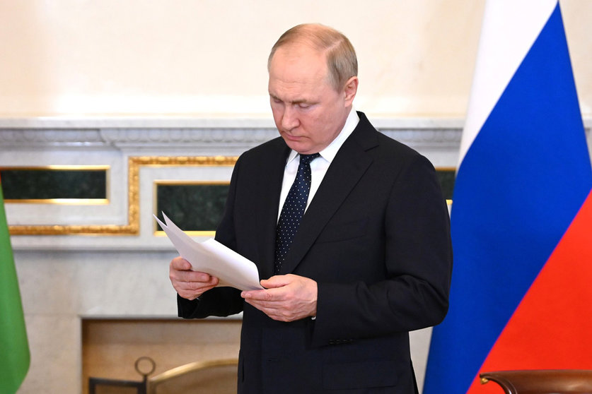 HANDOUT - 25 June 2022, Russia, Saint Petersburg: Russian President Vladimir Putin is pictured ahead of his meeting with Belarusian President Alexander Lukashenko. Photo: -/Kremlin/dpa - ATTENTION: editorial use only and only if the credit mentioned above is referenced in full.