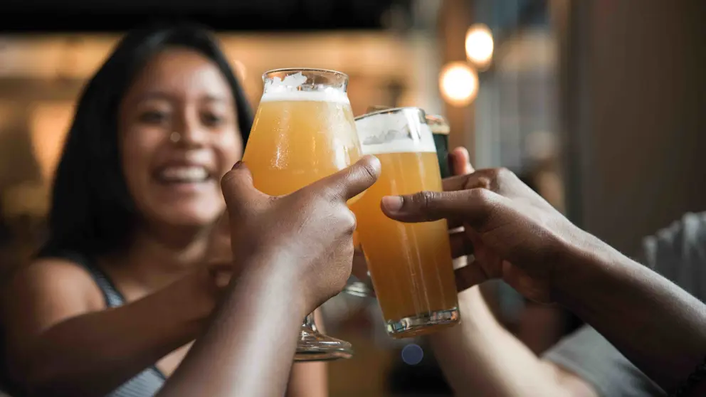 Woman beer drink alcohol toast