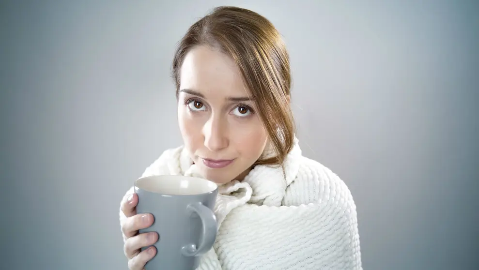 woman sick patient cup