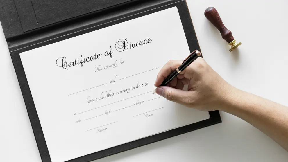 Divorce certificate