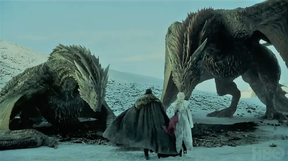 Game of thrones dragons.  Image: Screenshot from Game of Thrones' official trailer by HBO.