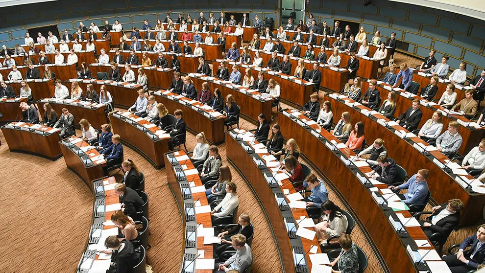 Eduskunta Parliament. Image by Kimmo Brandt.