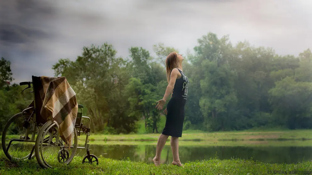 Woman wheelchair nature disabled disability