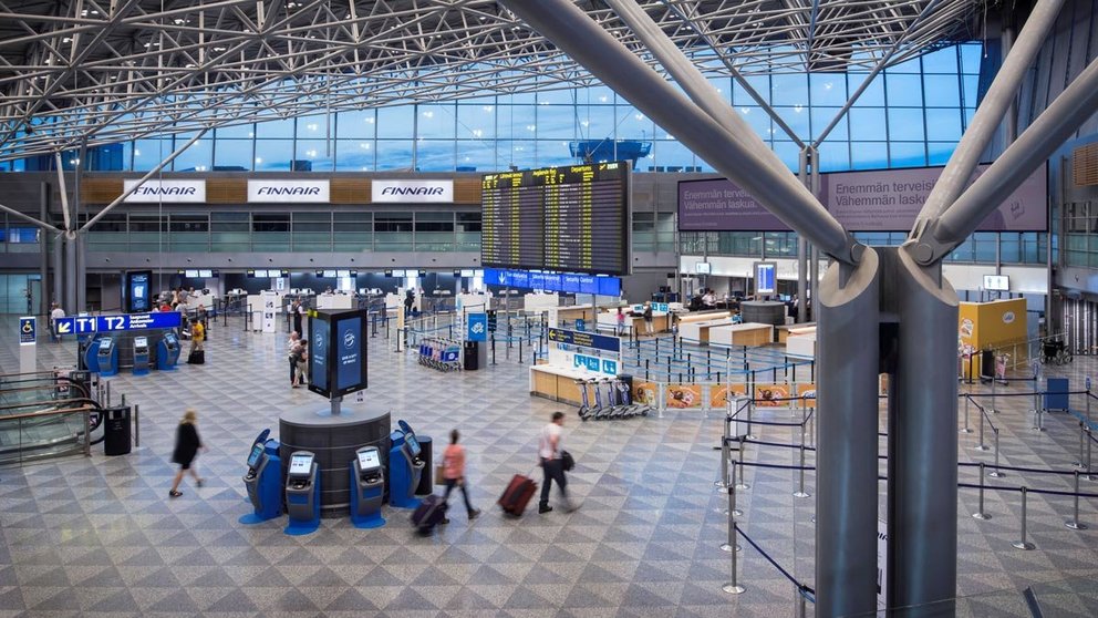 Helsinki airport's departure hall. Photo: Finavia.
