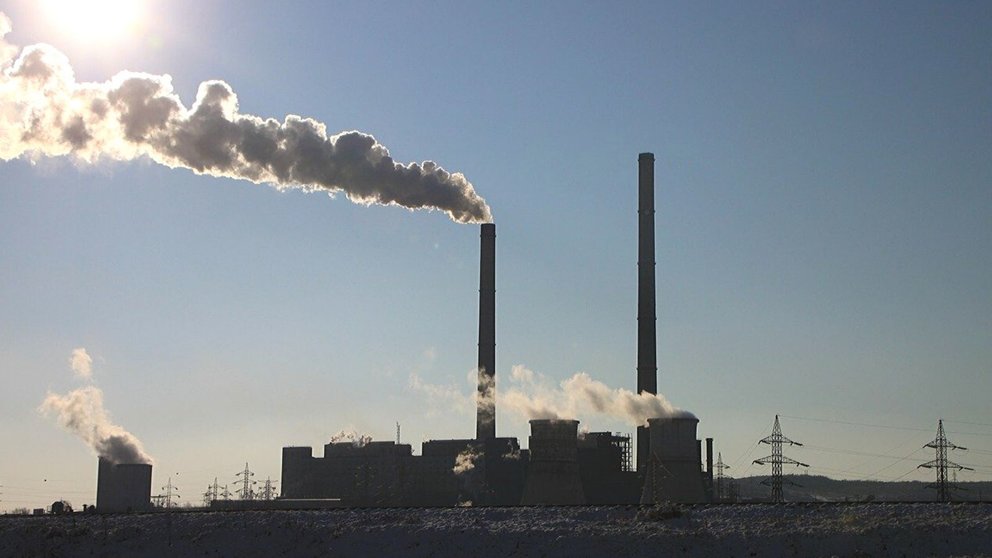 CO2 gas emissions factory