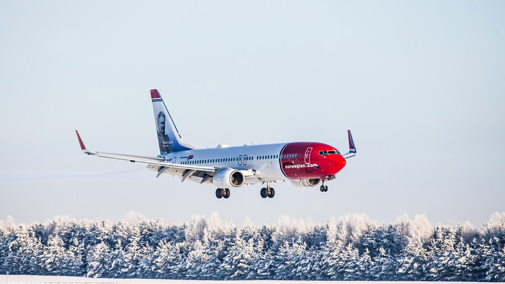 A Norwegian plane landing. Photo: Jørgen Syversen.