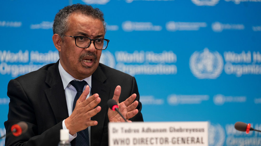 Tedros Adhanom Ghebreyesus, Director General of the World Health Organization (WHO) attends the signing of the memorandum of understanding between WHO and the WHO Foundation in Geneva, Switzerland, May 27, 2020. Christopher Black/WHO/Handout via REUTERS