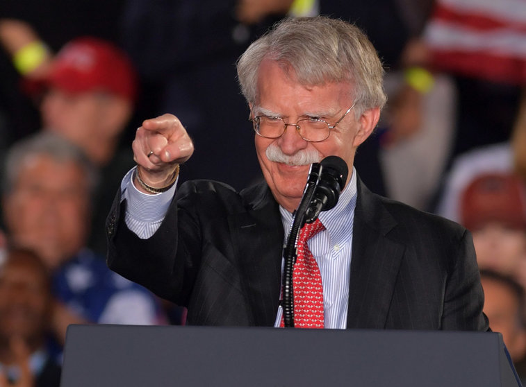 FILED - US National Security Advisor John Bolton speaks to members of the US-Venezuelan community during a rally by US President Donald Trump at the Ocean Bank Convocation Center. Photo: -/SMG via ZUMA Wire/dpa.