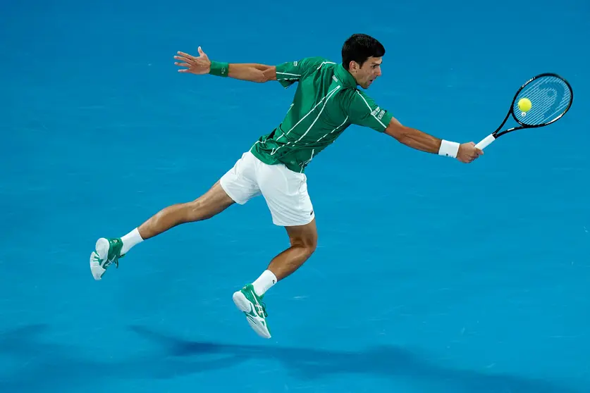 Novak Djokovic, seen at the 2020 Australian Open, has tested positive for the novel coronavirus. Photo: Dave Hunt/dpa.