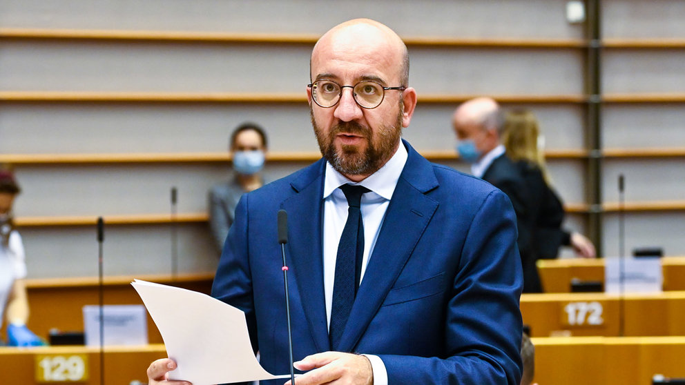 Belgium, Brussels: President of the European Council Charles Michel speaks during a plenary session at the the European Parliament on European Council meeting of 19 June and the coming meeting on 17-18 July 2020. Photo: Laurie Dieffembacq/European Parliament/dpa