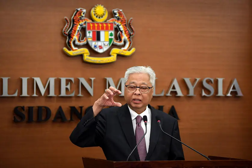 13 August 2020, Malaysia, Kuala Lumpur: Malaysian Senior Minister for Security and Minister of Defence Ismail Sabri Yaakob speaks during a press conference. Photo: Fathin Suhaira Abd Rahim/dpa.