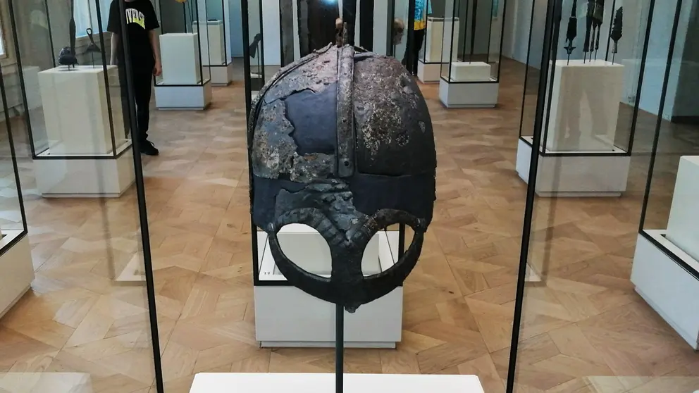 The Gjermundbu Viking helmet preserved in the Museum of Cultural History of the University of Oslo (Norway). Photo: Foreigner.fi