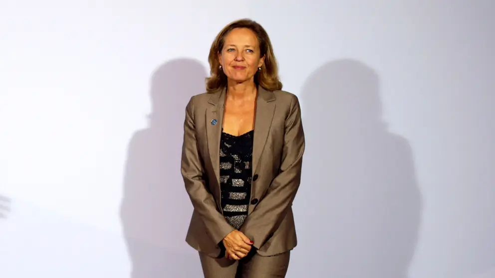 Spanish Minister of Economic Affairs Nadia Calvino, prior to the start of the EU Informal Meeting of Ministers for Economic and Financial Affairs. Photo: Hannibal Hanschke/REUTERS/POOL/dpa