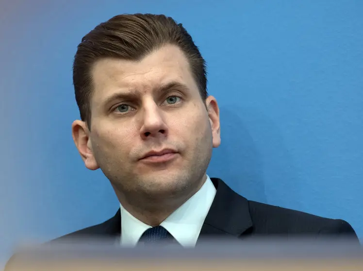 FILED - 12 March 2018, Berlin: Christian Lueth, then press spokesperson of the Alternative for Germany party (AfD), attends a press conference. Germany&#39;s right-wing populist Alternative for Germany (AfD) party has distanced itself from former spokesperson Christian Lueth after he was apparently recorded by reporters talking about &#34;gassing&#34; migrants. Photo: Soeren Stache/dpa.