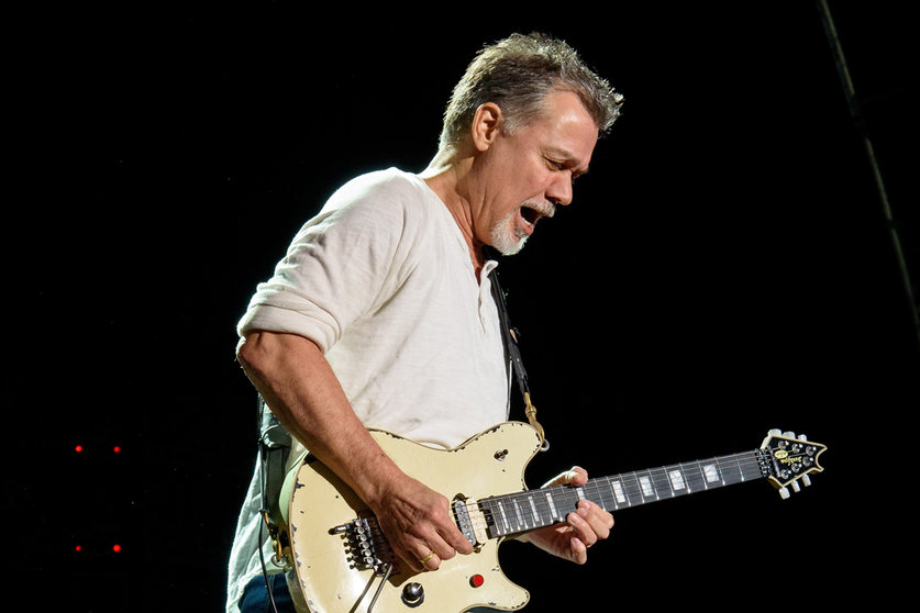FILED - 07 August 2015, Canada, Toronto: Eddie Van Halen performs on stage during a concert by the Van Halen band at the Canadian Amphitheatre. Eddie Van Halen died on Tuesday at the age of 65, his son announced. Photo: Igor Vidyashev/dpa.