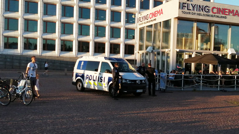 File photo of a police patrol vehicle near the port of Helsinki. Photo: Foreigner.fi.