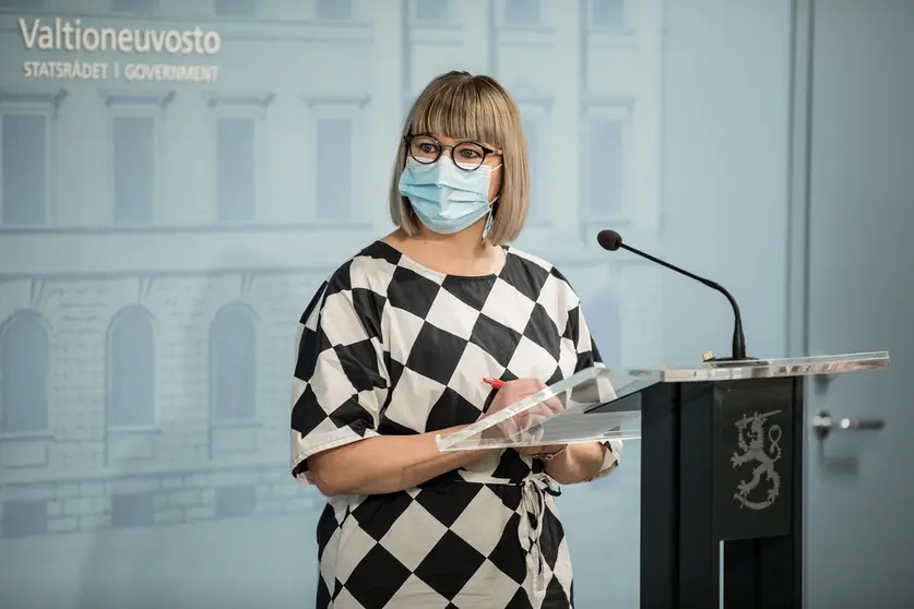 Minister of Social Affairs and Health, Aino Kaisa Pekonen (Left Alliance). Photo: Jussi Toivanen/Vnk.