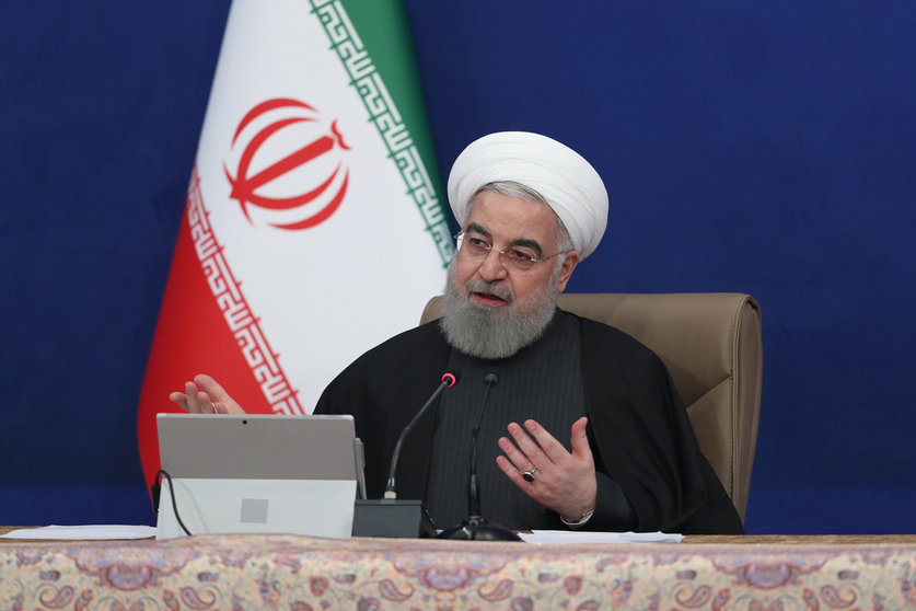 HANDOUT - 23 December 2020, Iran, Tehran: Iranian President Hassan Rouhani speaks during a cabinet meeting. Photo: -/Iranian Presidency/dpa - ATTENTION: editorial use only and only if the credit mentioned above is referenced in full