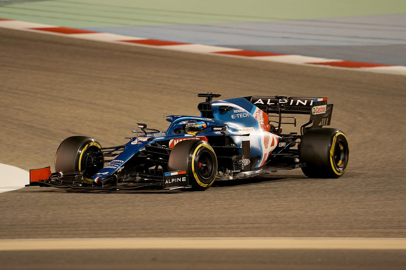 14 March 2021, Bahrain, Sakhir: Spanish Formula One driver Fernando Alonso of Alpine F1 Team takes part in the third day of the 2021 Formula 1 Pre-Season testing at the Bahrain International Circuit. Photo: Hasan Bratic/dpa