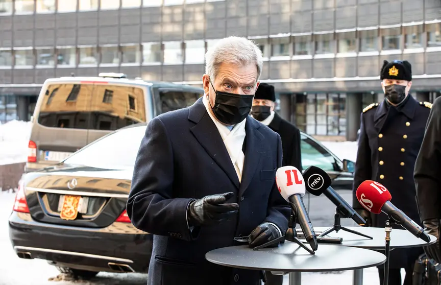 President Sauli Niinisto speaking to the press. Photo: Hanne Salonen/Eduskunta.