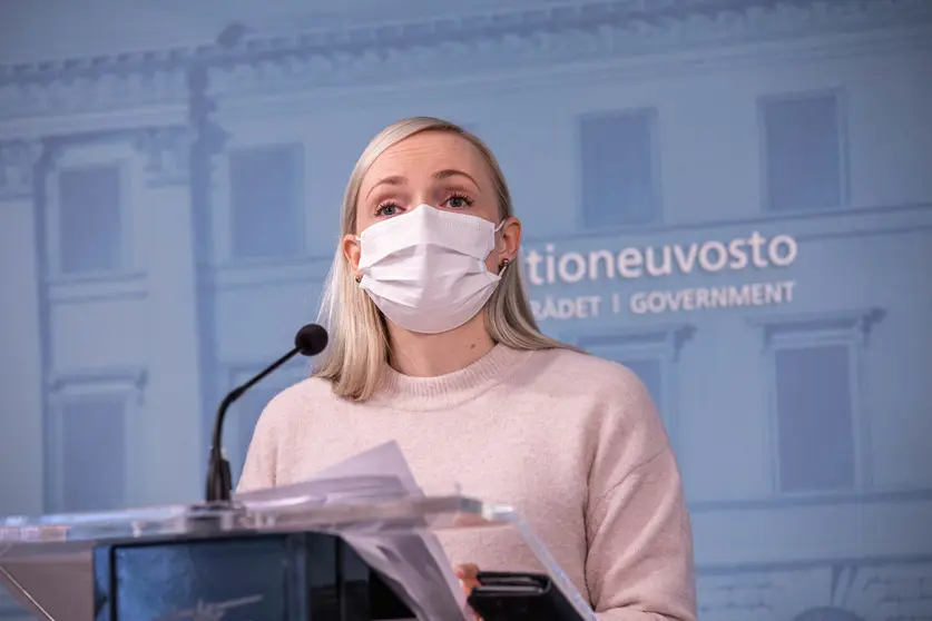 Minister of the Interior Maria Ohisalo speaking at a press conference. Photo: Foreigner.fi/Vnk.