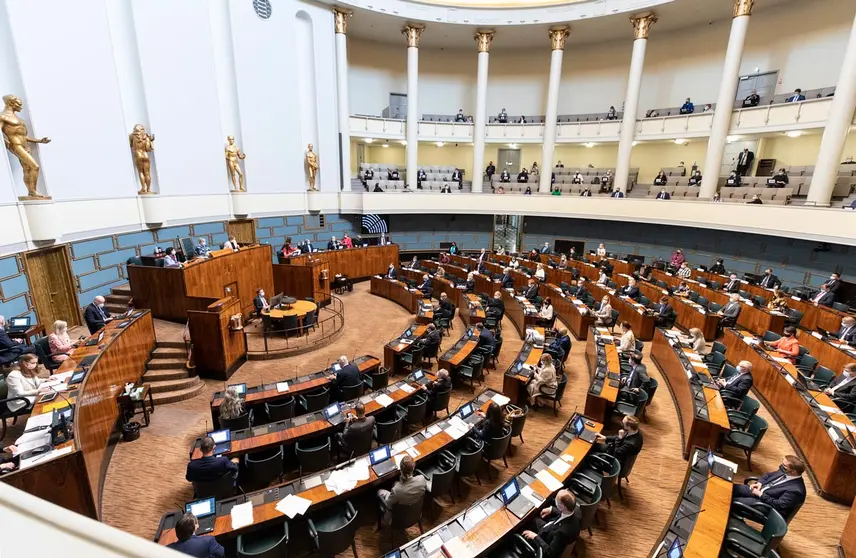 Finnish MPs voted in favor of the EU stimulus package in Tuesday's session. Photo: Hanne Salonen/Parliament.