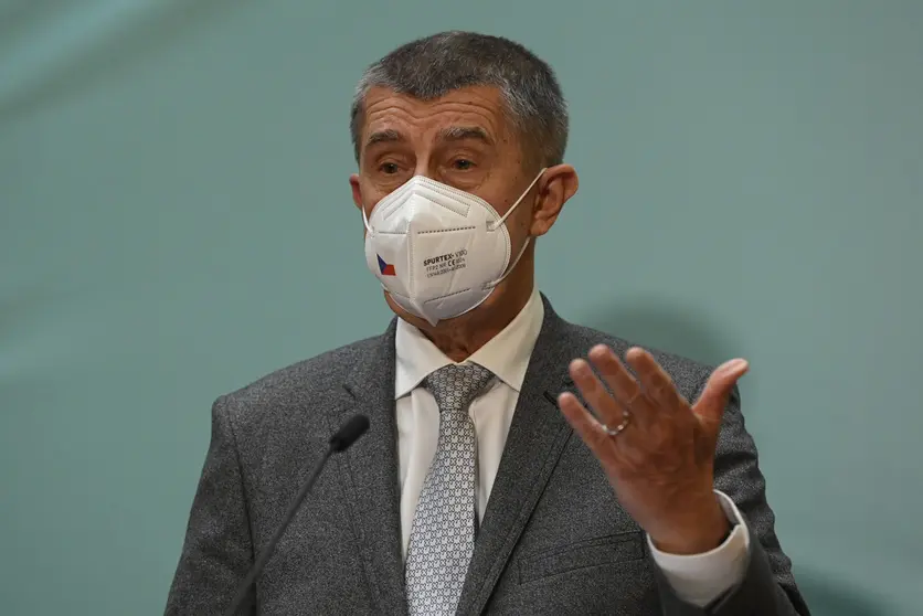 26 May 2021, Czech Republic, Prague: Czech Prime Minister Andrej Babis speaks during a press conference on the reappointment of Adam Vojtech as Health Minister. Photo: Deml Ondøej/CTK/dpa