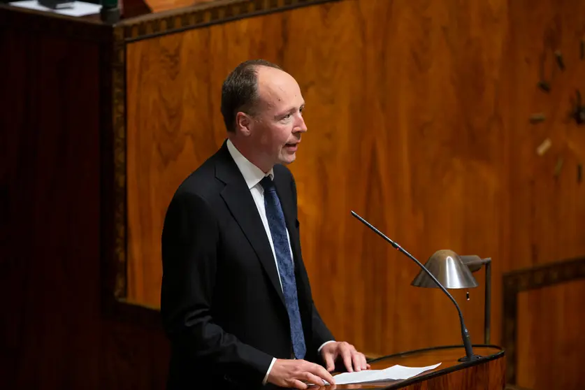 The chairman of the Perussuomalaiset, Jussi Halla-aho. Photo: Hanne Salonen/Eduskunta.