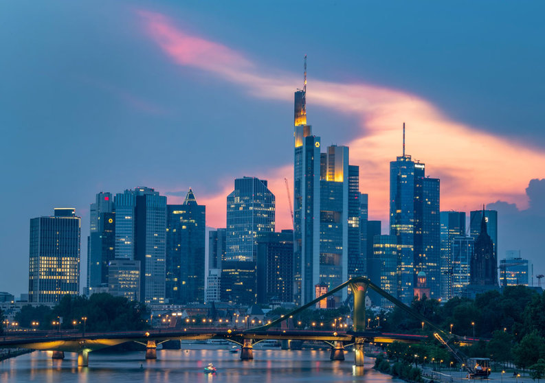 FILED - Frankfurt skyline Photo: Boris Roessler/dpa