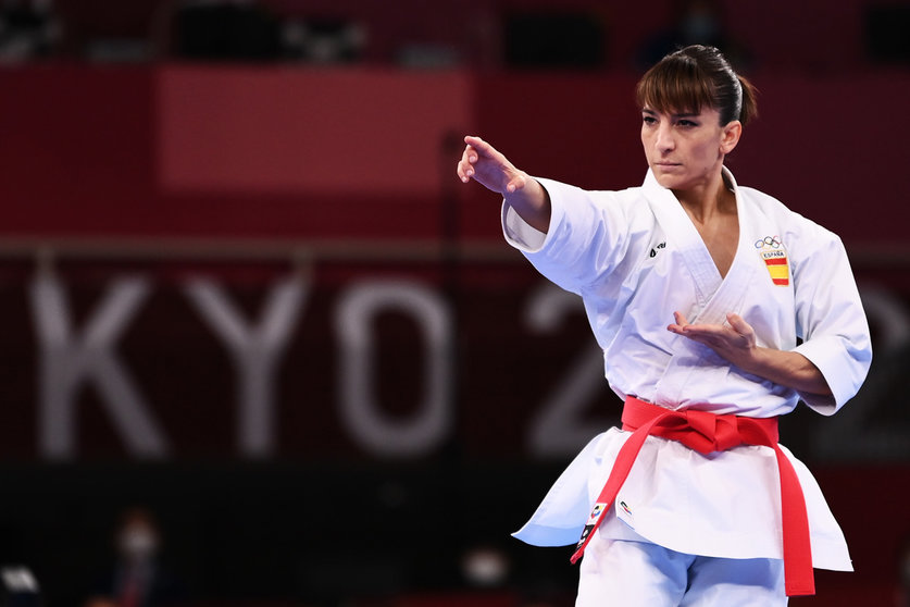 05 August 2021, Japan, Tokyo: Spain's Sandra Jaime competes in the Women's Kata Final of the Karate competitions, at the Nippon Budokan during the Tokyo 2020 Olympic Games. Photo: Gian Mattia D'alberto/LaPresse via ZUMA Press/dpa