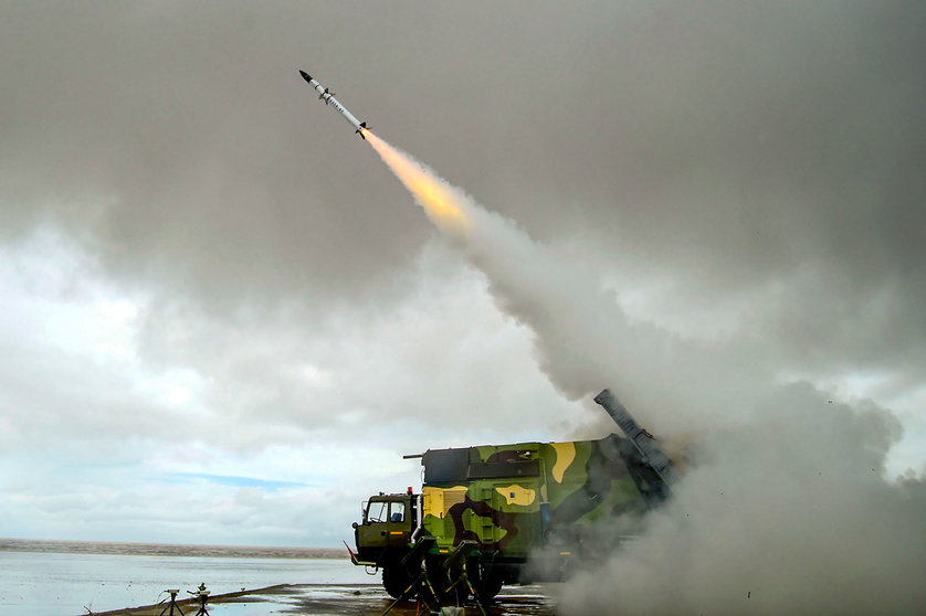 Defence Research and Development Organisation (DRDO) successful flight-test of New Generation Akash (Akash-NG) missile from Integrated Test Range, Chandipur off the coast of Odisha. Photo: -/PTI/dpa