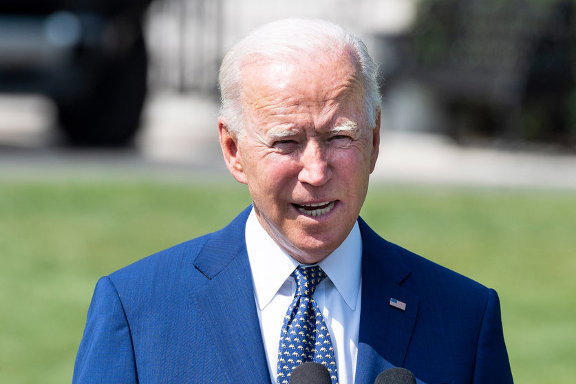 US President Joe Biden delivers remarks on electric vehicles at the South Lawn of the White House where he announced a plan to move away from gasoline-powered cars and trucks to electric vehicles. Photo: Michael Brochstein/ZUMA Press Wire/dpa