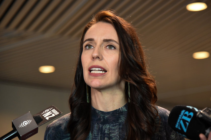 New Zealand Prime Minister Jacinda Ardern speaks to the media after the New Zealand Institute of International Affairs event at national museum Te Papa in Wellington, New Zealand, Wednesday, July 14, 2021. (AAP Image/Ben Mckay) NO ARCHIVING Photo: Ben Mckay/AAP/dpa