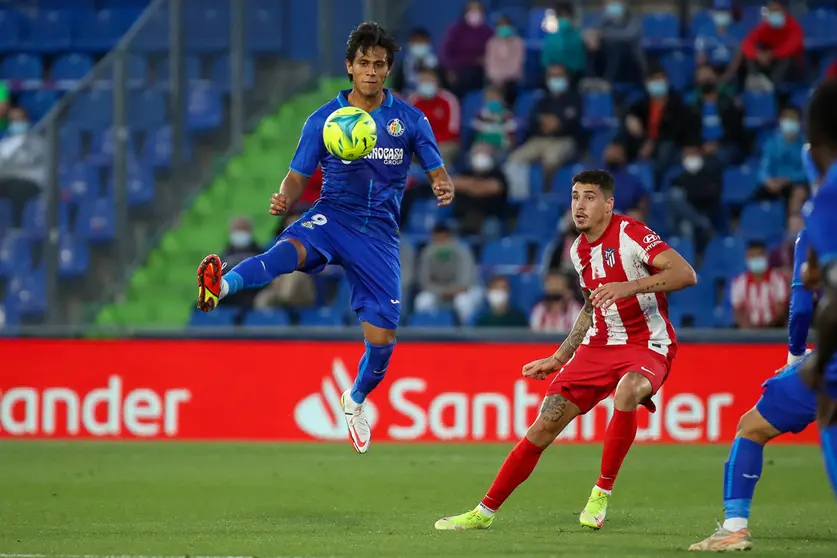 21 September 2021, Spain, Madrid: Getafe's Jose Macias in action during the Spanish La Liga soccer match between Getafe CF and Atletico Madrid at Coliseum Alfonso Perez Stadium. Photo: -/Indira/DAX via ZUMA Press Wire/dpa