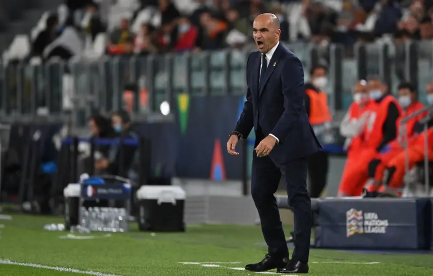 Belgium head coach Roberto Martinez gestures on the touchline during the UEFA Nations League semi-final soccer match between Belgium and France at Allianz Stadium. Photo: Dirk Waem/BELGA/dpa