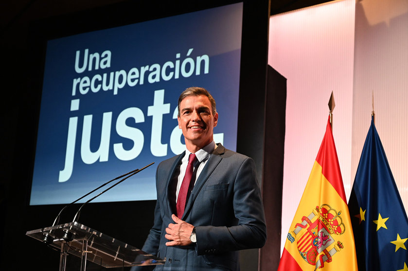 Pedro Sánchez declared the beginning of the political course on September 1 by giving a conference at the Casa de América under the title "A just recovery." Photo: La Moncloa.