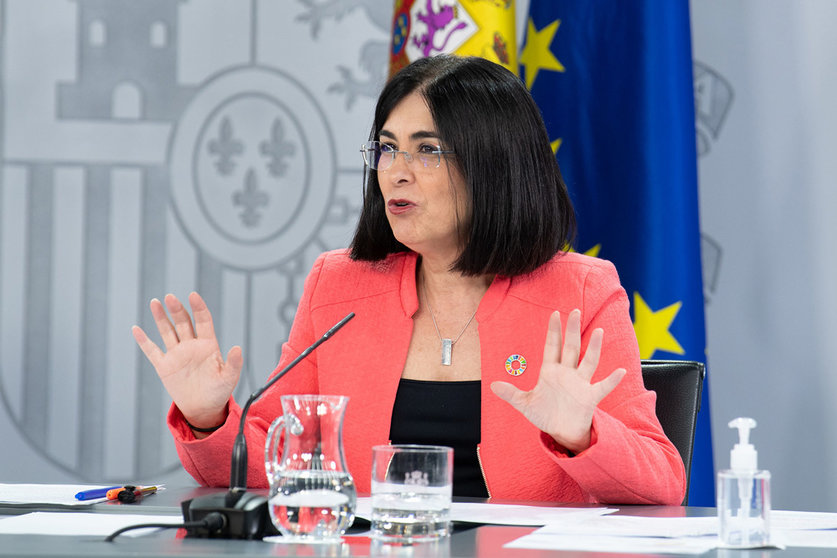 06/24/2021. The Minister of Health, Carolina Darias speaks at the press conference after the extraordinary Council of Ministers. Photo: La Moncloa.