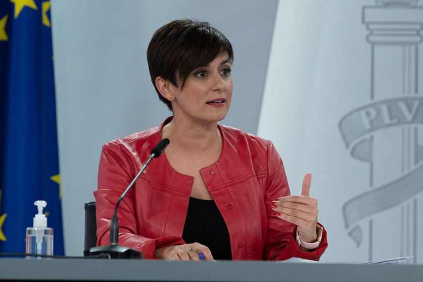 11/08/2021. The Minister of Territorial Policy and Government spokesperson, Isabel Rodríguez at the press conference after the Council of Ministers. Photo: La Moncloa.