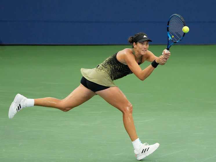 FILED - Spanish tennis player Garbine Muguruza in action against German Andrea Petkovic during their women's singles second round tennis match of the US Open tennis championships, at Billy Jean King Ntional Tennis Center. Photo: Leslie Billman/CSM via ZUMA Wire/dpa.