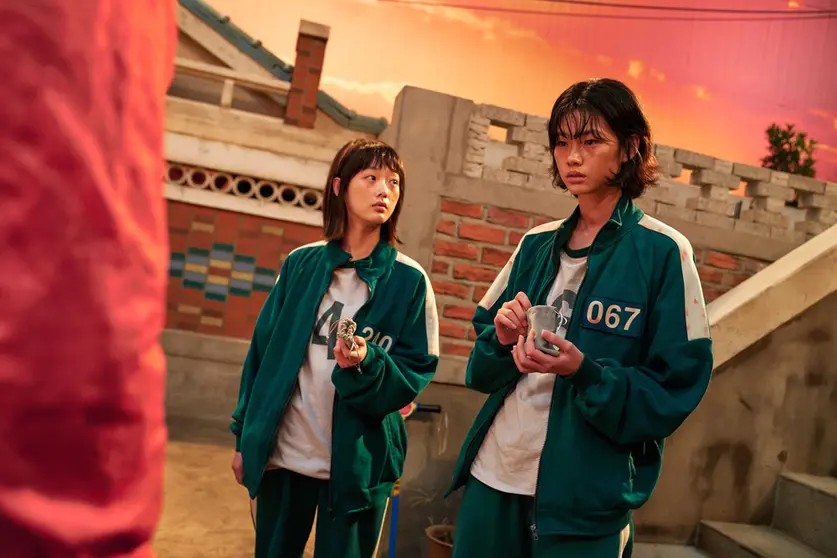 FILED - 12 October 2021, ---: A scene from Season 1 of the Netflix series "The Squid Game." The series pushes the number of Netflix subscribers in South Korea to a record level last September. Photo: YOUNGKYU PARK/Netflix/dpa - ACHTUNG: Nur zur redaktionellen Verwendung im Zusammenhang mit einer Berichterstattung über das Streaming der Serie nur mit vollständiger Nennung des vorstehenden Credits.