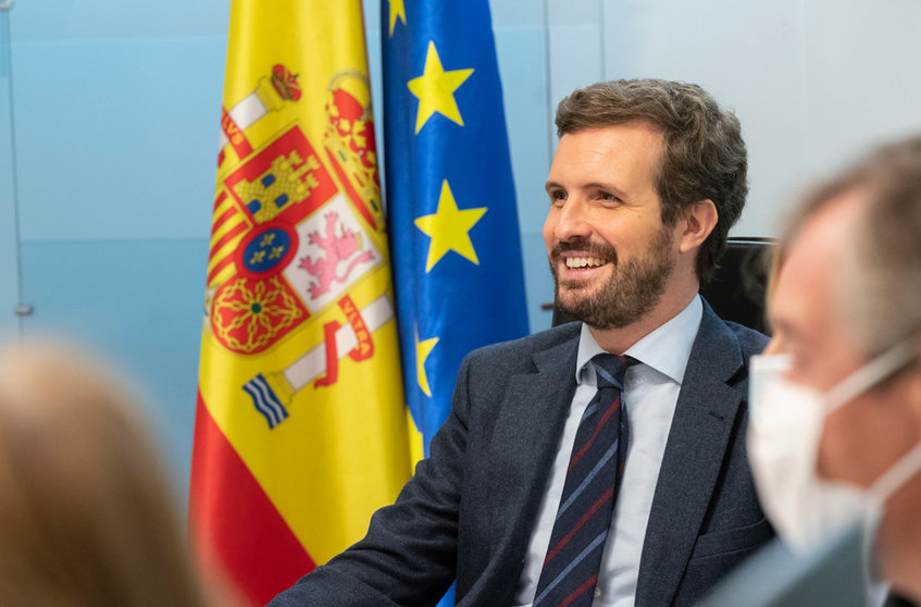 The President of the right-wing opposition party PP, Pablo Casado. Photo: Partido Popular.