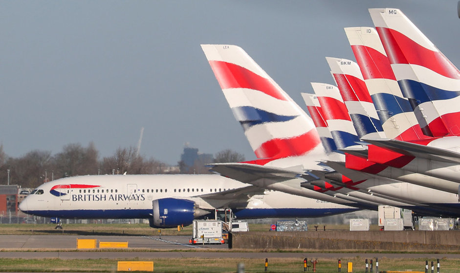 FILED - British Airways planes at Heathrow Airport. Photo: Steve Parsons/PA Wire/dpa.